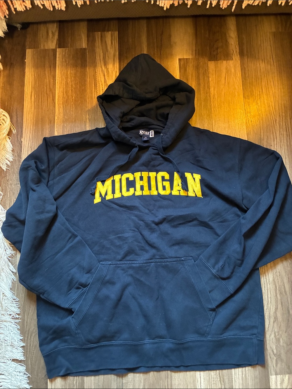 Gear For Sports Navy Hoodie with Maize Michigan Logo- Size XXL